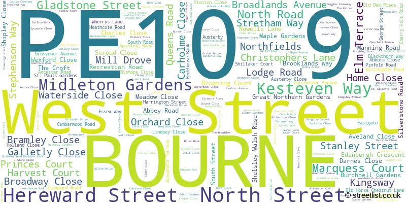 A word cloud for the PE10 9 postcode